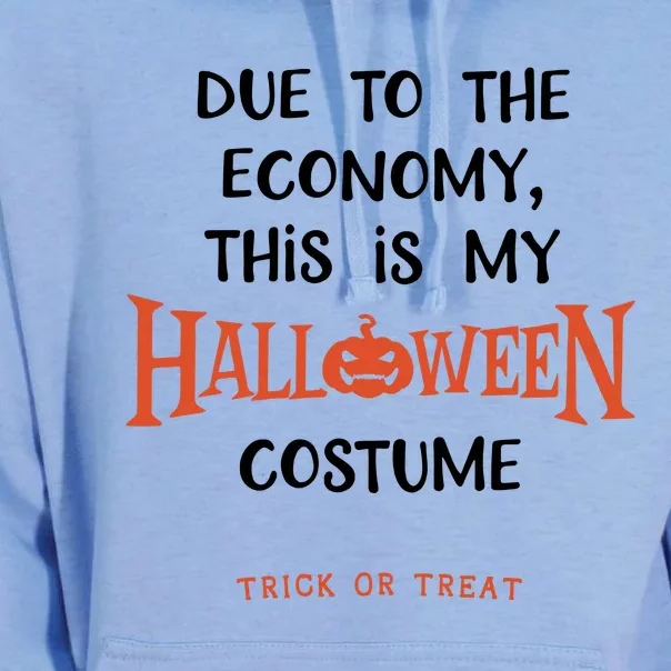 Due To The Economy This Is My Halloween Custome Trick Or Treat Unisex Surf Hoodie