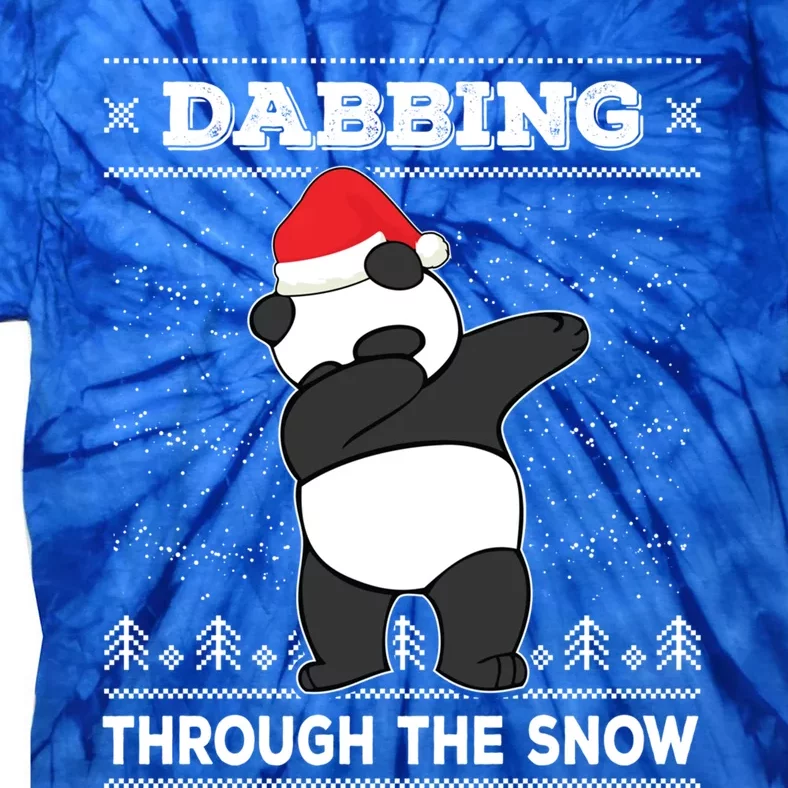 Dabbing Through The Snow Panda Dab Ugly Christmas Sweater Gift Tie-Dye T-Shirt