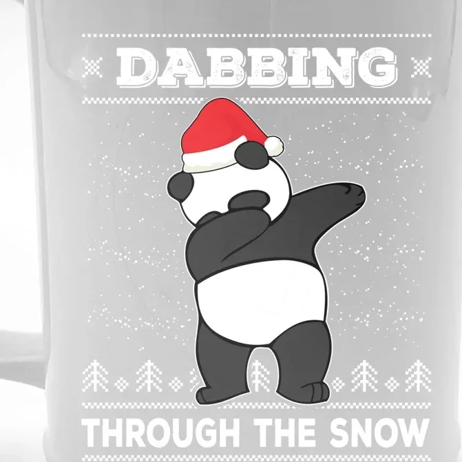 Dabbing Through The Snow Panda Dab Ugly Christmas Sweater Gift Front & Back Beer Stein