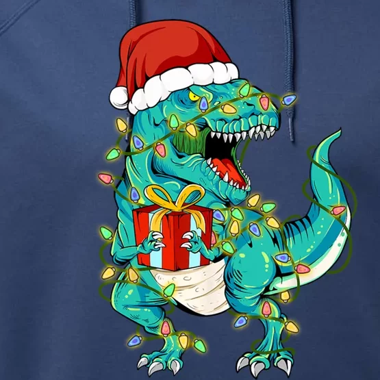 Dinosaur Trex Tree Christmas Sweater Xmas Pet Dino Trex Meaningful Gift Performance Fleece Hoodie