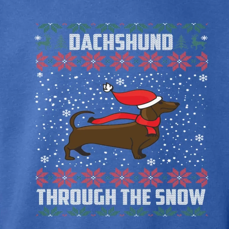 Dachshund Through The Snow Ugly Christmas Gift Funny Gift Toddler Hoodie