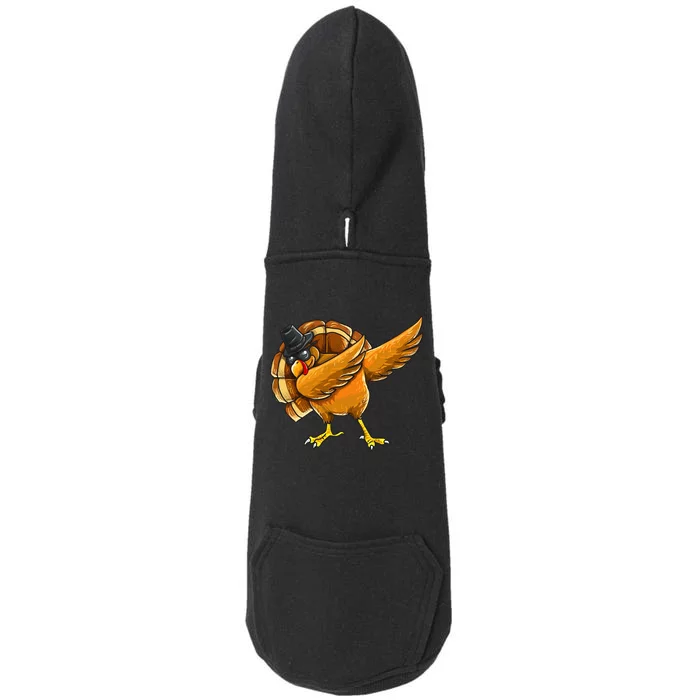 Dabbing Turkey Thanksgiving Turkey Day Doggie 3-End Fleece Hoodie