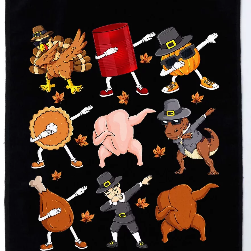 Dabbing Turkey T Rex Pilgrim Thanksgiving Platinum Collection Golf Towel