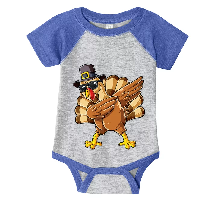 Dabbing Turkey Thanksgiving Day Pilgrim Infant Baby Jersey Bodysuit