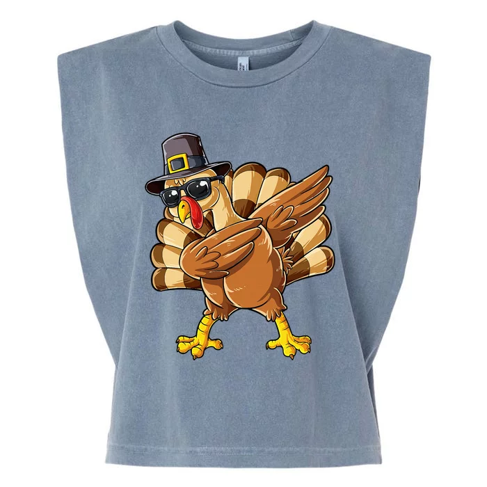 Dabbing Turkey Thanksgiving Day Pilgrim Garment-Dyed Women's Muscle Tee