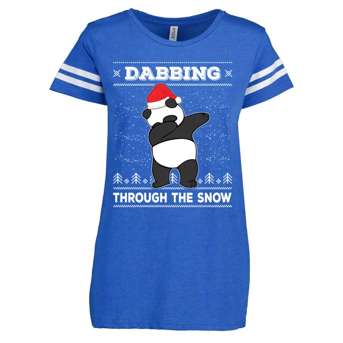 Dabbing Through The Snow Panda Dab Ugly Christmas Sweater Gift Enza Ladies Jersey Football T-Shirt