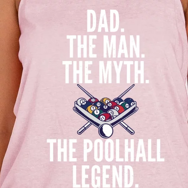 Dad The The Myth The Poolhall Legend Pool Billiards Dad Gift Women's Knotted Racerback Tank