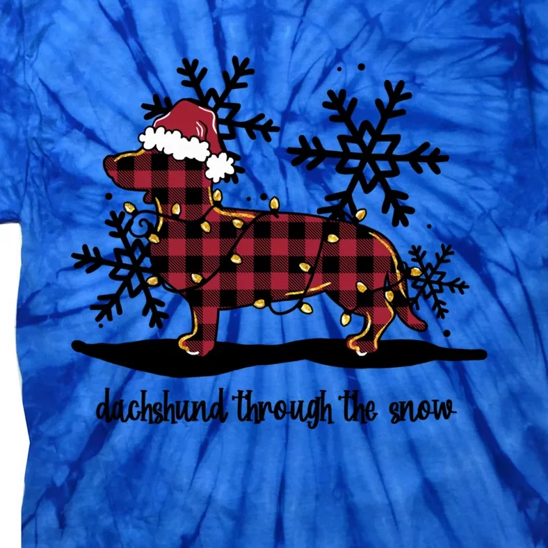 Dachshund Through The White Snow Retro Dachshund Lover Owner Cute Gift Tie-Dye T-Shirt