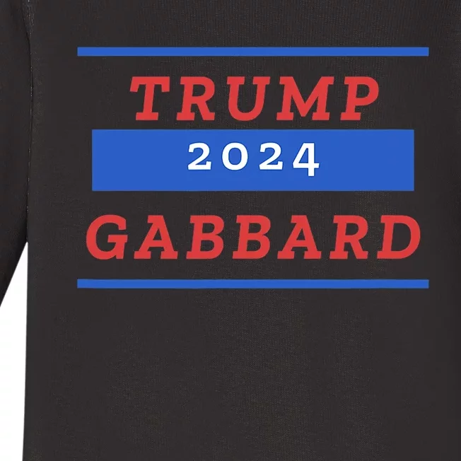 Donald Trump Tulsi Gabbard 2024 Conservative Us Flag Baby Long Sleeve Bodysuit