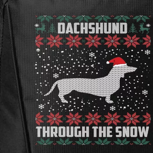 Dachshund Through The Snow Ugly Christmas Gift City Backpack