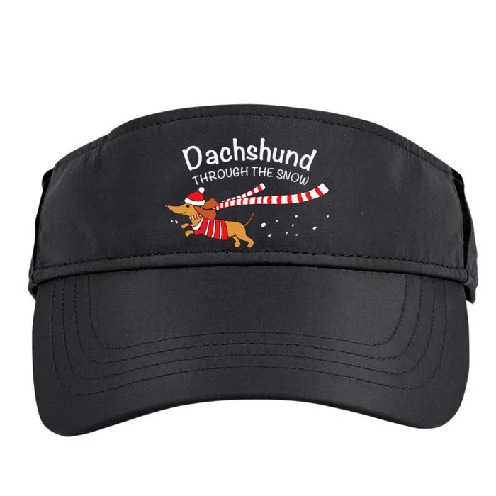 Dachshund Through The Snow Funny Dachshund Christmas Adult Drive Performance Visor