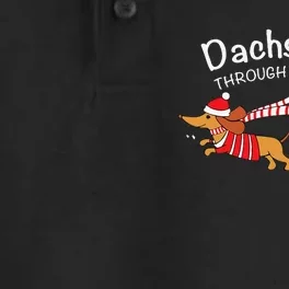 Dachshund Through The Snow Funny Dachshund Christmas Dry Zone Grid Performance Polo