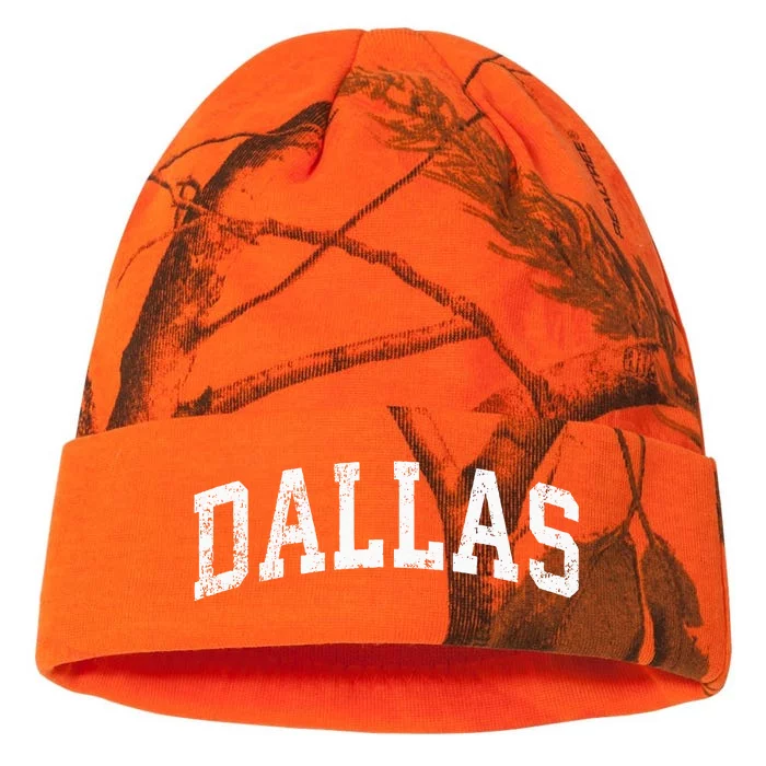 Dallas Texas TX Vintage Varsity Sports Text Kati - 12in Camo Beanie