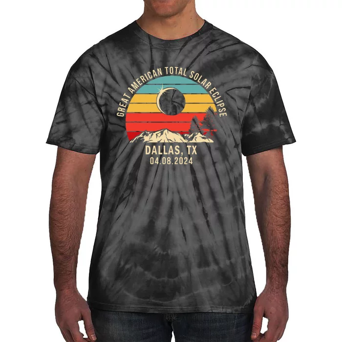 Dallas Tx Texas Total Solar Eclipse 2024 Tie-Dye T-Shirt