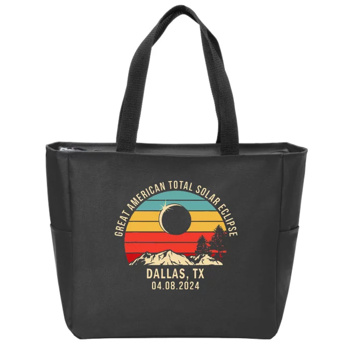 Dallas Tx Texas Total Solar Eclipse 2024 Zip Tote Bag