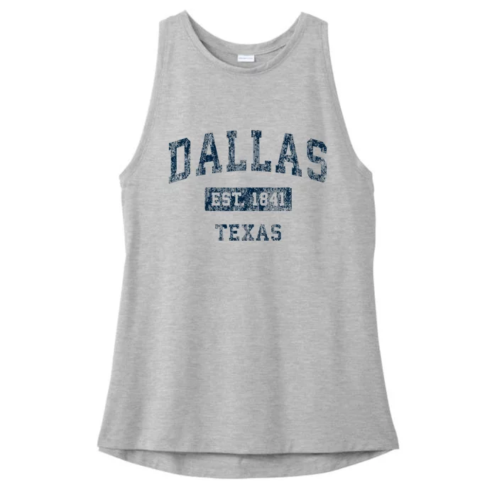 Dallas Texas Tx Vintage Sports Ladies Tri-Blend Wicking Tank