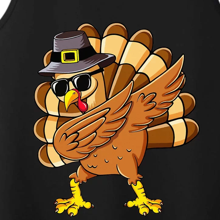 Dabbing Turkey Thanksgiving Day Pilgrim Funny Dab Performance Tank