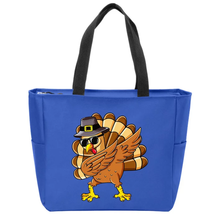 Dabbing Turkey Thanksgiving Day Pilgrim Funny Dab Zip Tote Bag