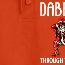 Dabbing Through The Snow Funny Santa Claus Dancing Dry Zone Grid Performance Polo