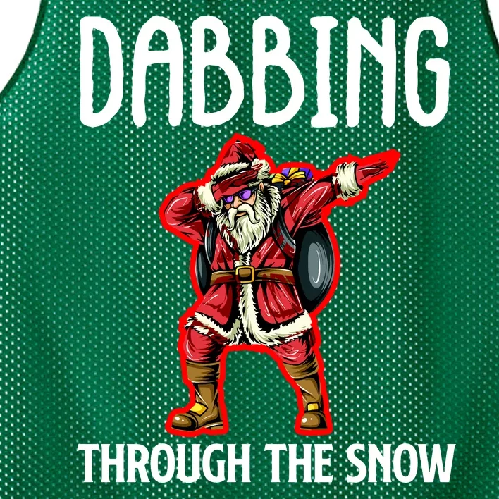 Dabbing Through The Snow Funny Santa Claus Dancing Mesh Reversible Basketball Jersey Tank