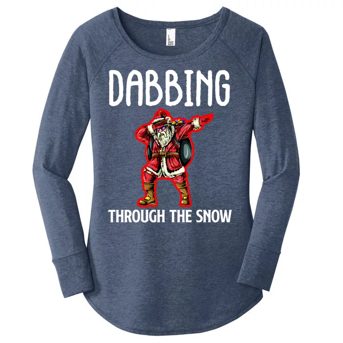 Dabbing Through The Snow Funny Santa Claus Dancing Women's Perfect Tri Tunic Long Sleeve Shirt