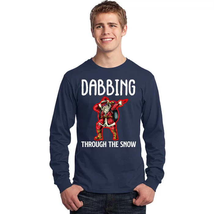 Dabbing Through The Snow Funny Santa Claus Dancing Tall Long Sleeve T-Shirt