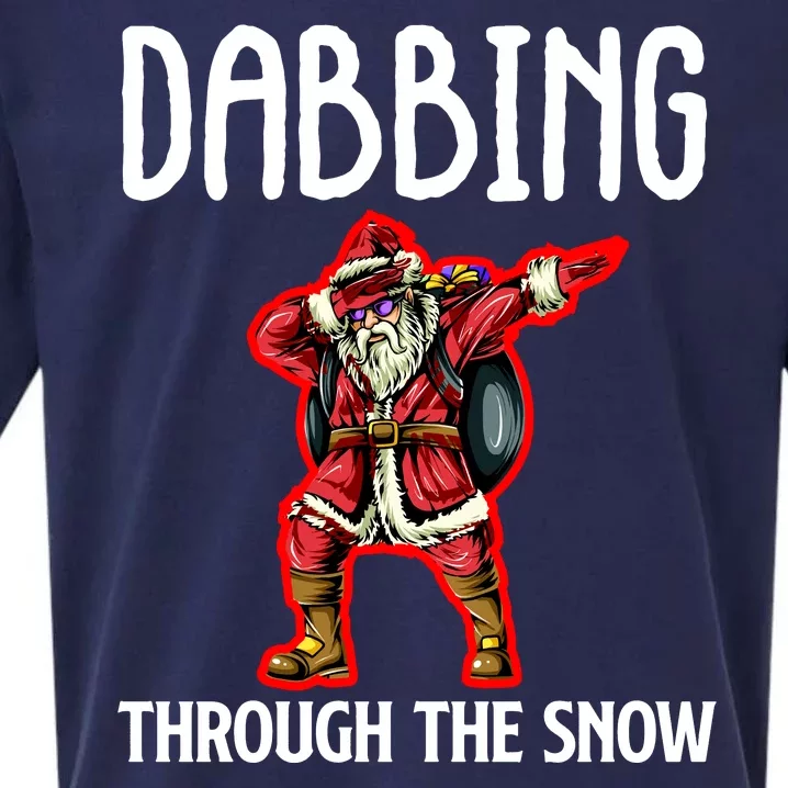 Dabbing Through The Snow Funny Santa Claus Dancing Sueded Cloud Jersey T-Shirt