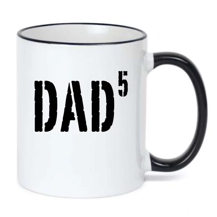 Dad To The Fifth Power Father Of Five Black Color Changing Mug