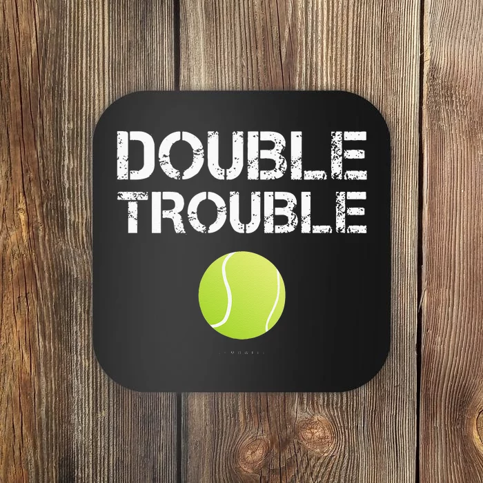 Double Trouble Tanks Funny Tennis Team Gift Coaster