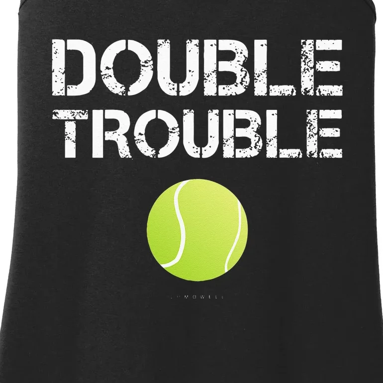 Double Trouble Tanks Funny Tennis Team Gift Ladies Essential Tank