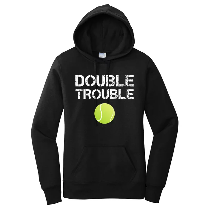 Double Trouble Tanks Funny Tennis Team Gift Women's Pullover Hoodie