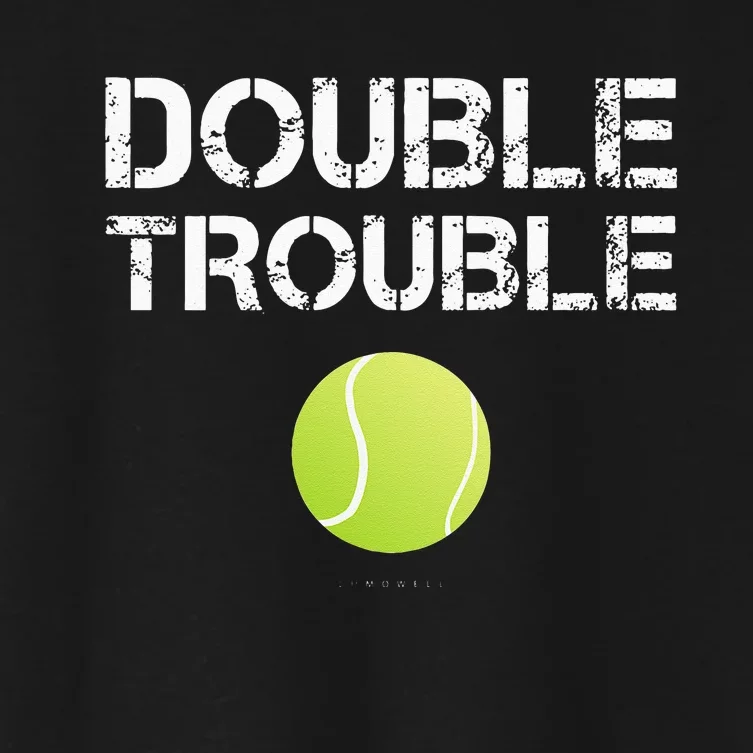 Double Trouble Tanks Funny Tennis Team Gift Women's Crop Top Tee