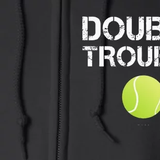 Double Trouble Tanks Funny Tennis Team Gift Full Zip Hoodie