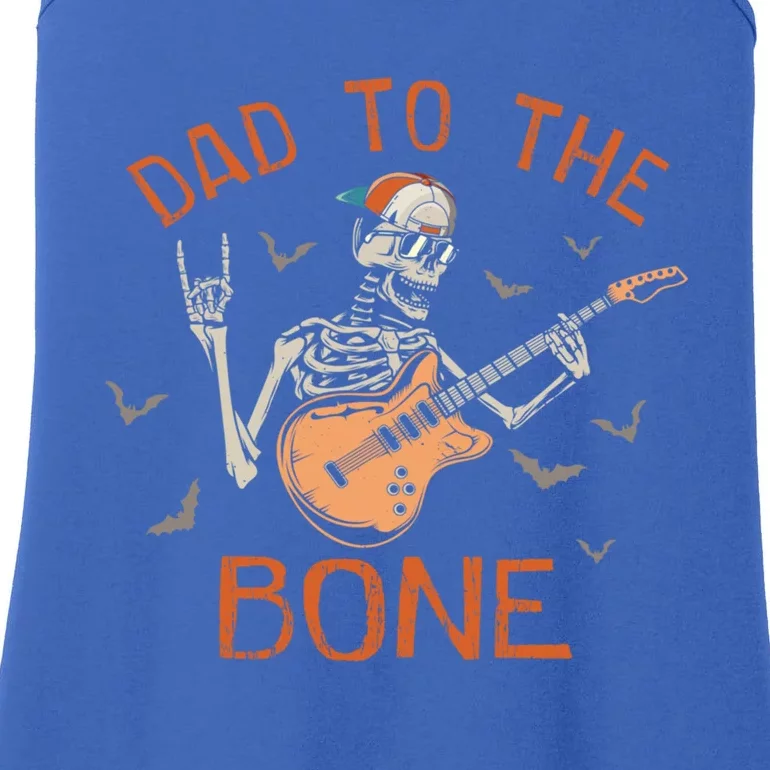 Dad To The Bone Funny Halloween Skeleton Guitar Lover Gift Ladies Essential Tank