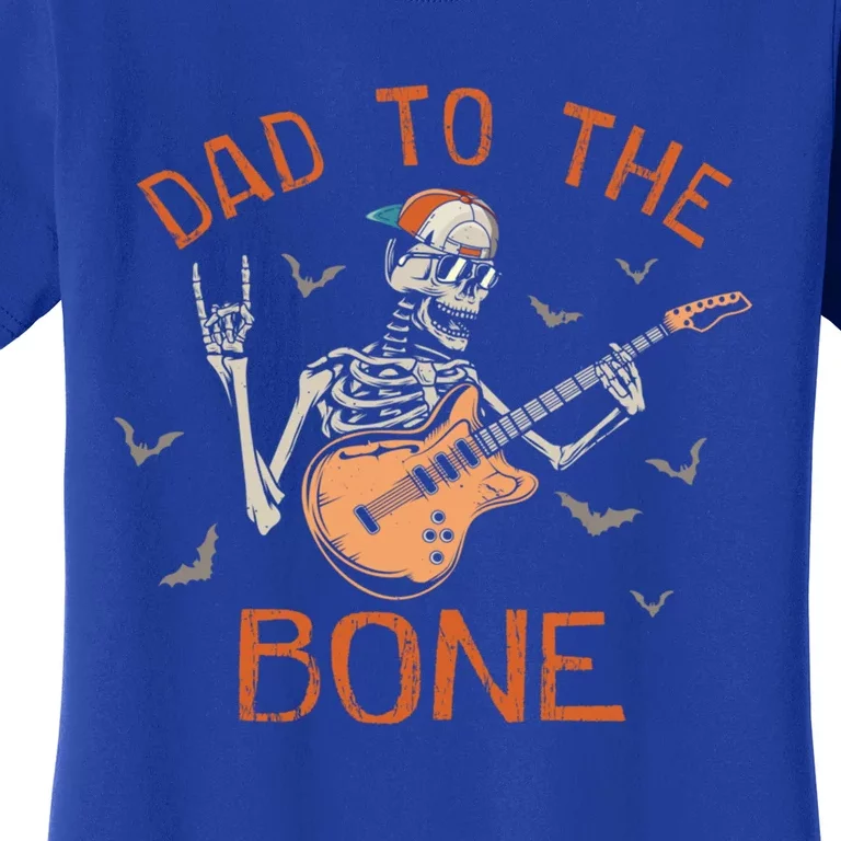 Dad To The Bone Funny Halloween Skeleton Guitar Lover Gift Women's T-Shirt