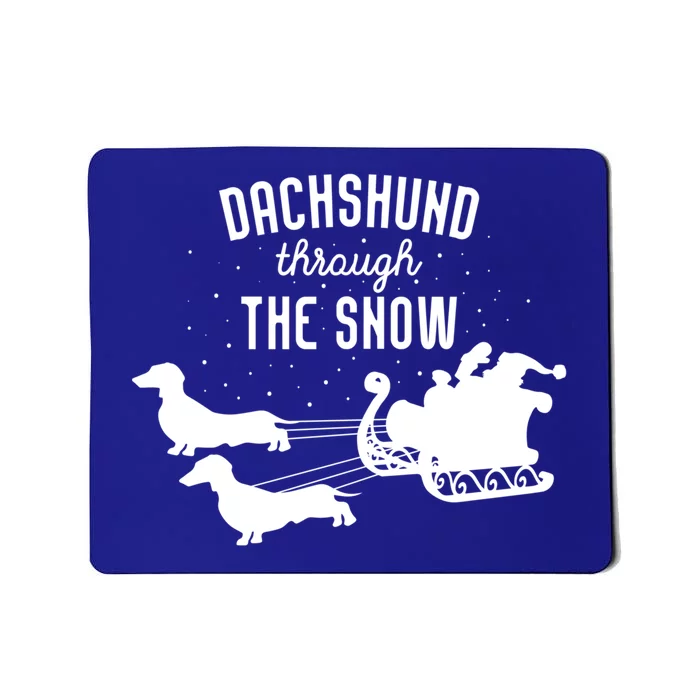 Dachshund Through The Snow Funny Santa Sled Novelty Gift Mousepad