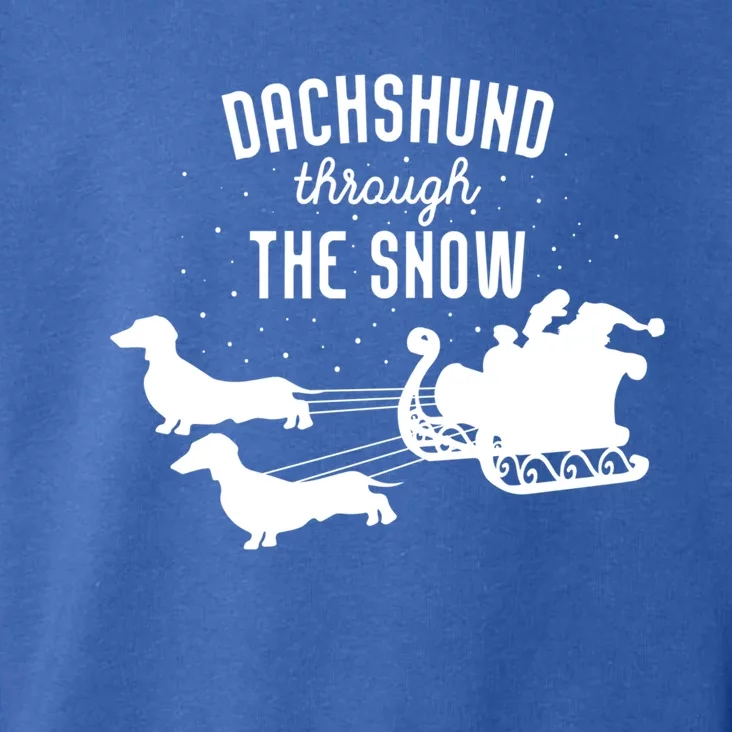 Dachshund Through The Snow Funny Santa Sled Novelty Gift Toddler Hoodie