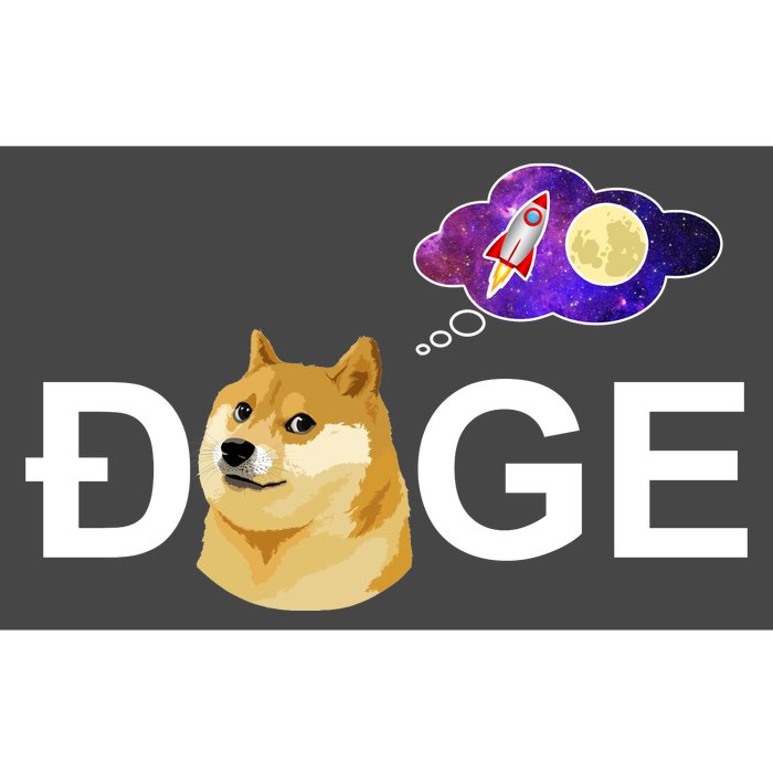 Doge To The Moon Galaxy Cryptocurrency Bumper Sticker