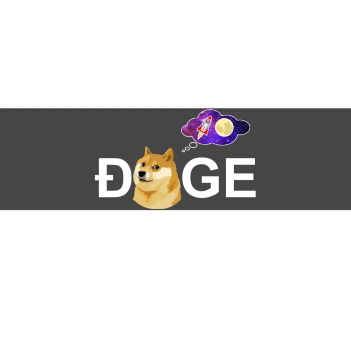 Doge To The Moon Galaxy Cryptocurrency Bumper Sticker