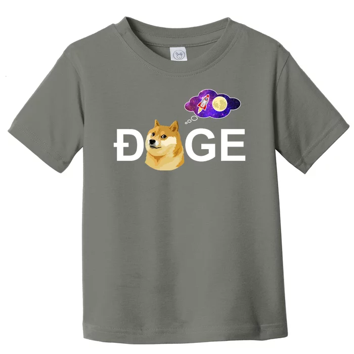 Doge To The Moon Galaxy Cryptocurrency Toddler T-Shirt