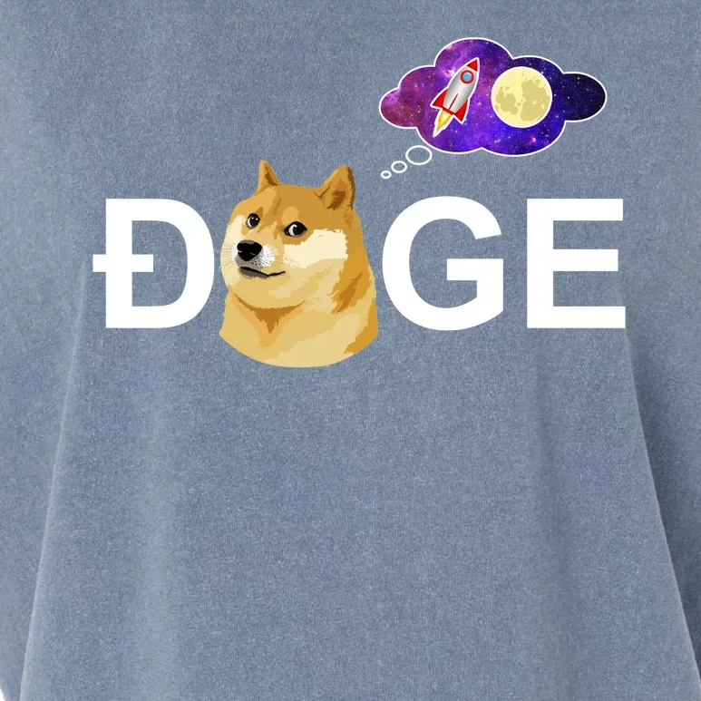 Doge To The Moon Galaxy Cryptocurrency Garment-Dyed Women's Muscle Tee