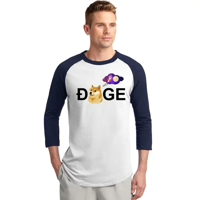 Doge To The Moon Galaxy Cryptocurrency Baseball Sleeve Shirt