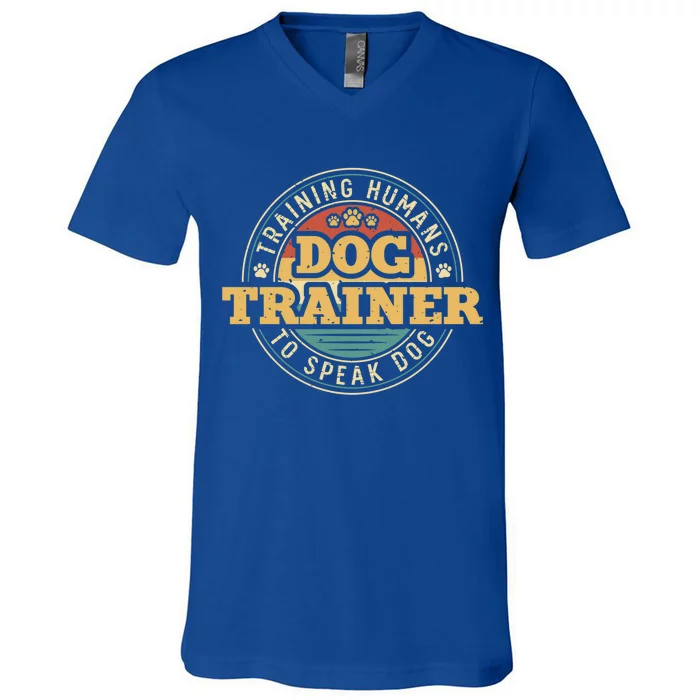 Dog Trainer Training Hu To Speak Dog Funny Gift V-Neck T-Shirt