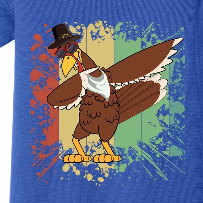 Dabbing Turkey Thanksgiving Day Funny Gift Pilgrim Gift Baby Bodysuit