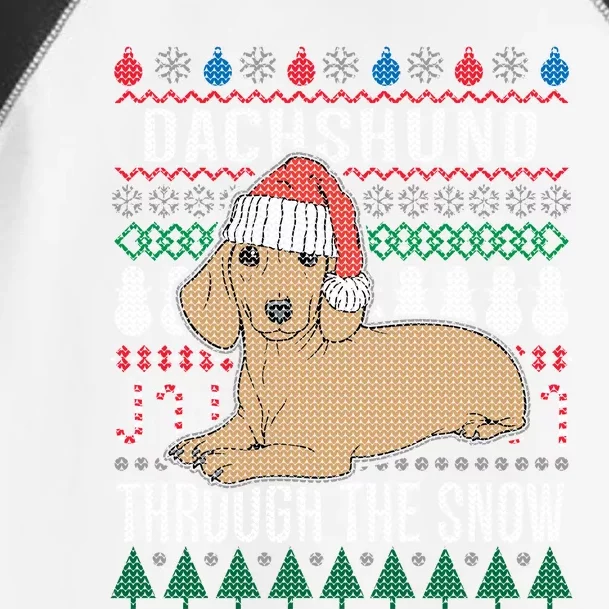 Dachshund Through The Snow Ugly Christmas Gift Toddler Fine Jersey T-Shirt