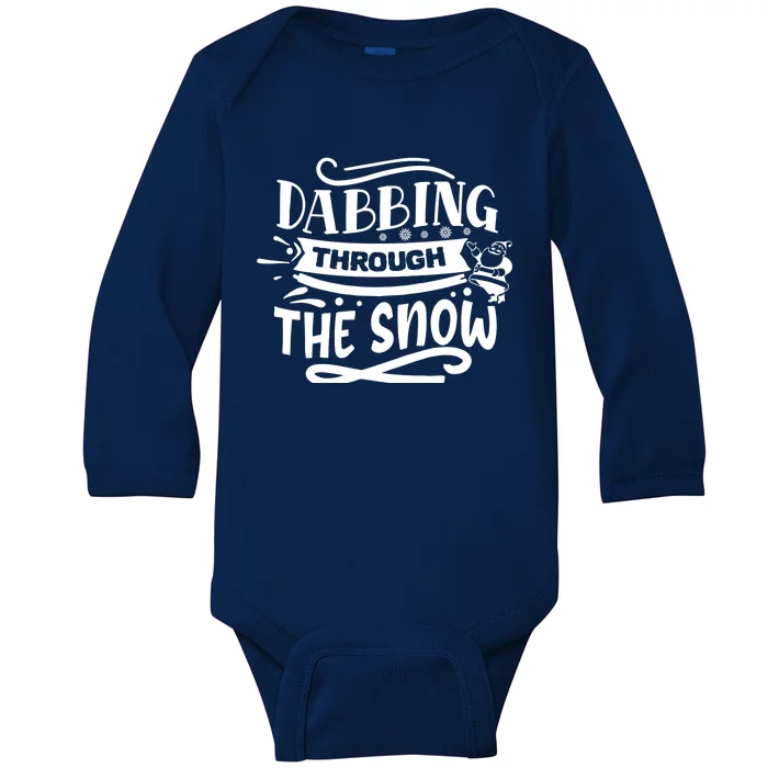 Dabbing Through The Snow Santa Claus Baby Long Sleeve Bodysuit