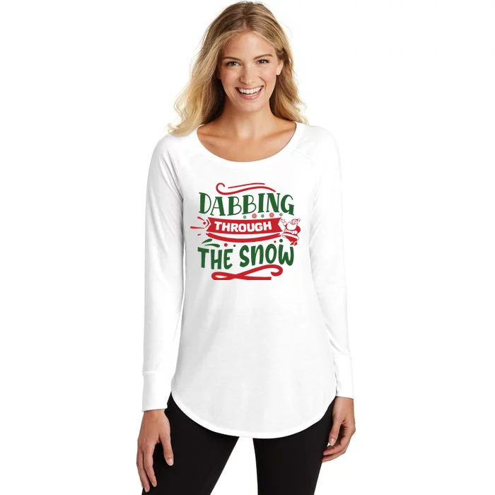 Dabbing Through The Snow Santa Claus Women's Perfect Tri Tunic Long Sleeve Shirt