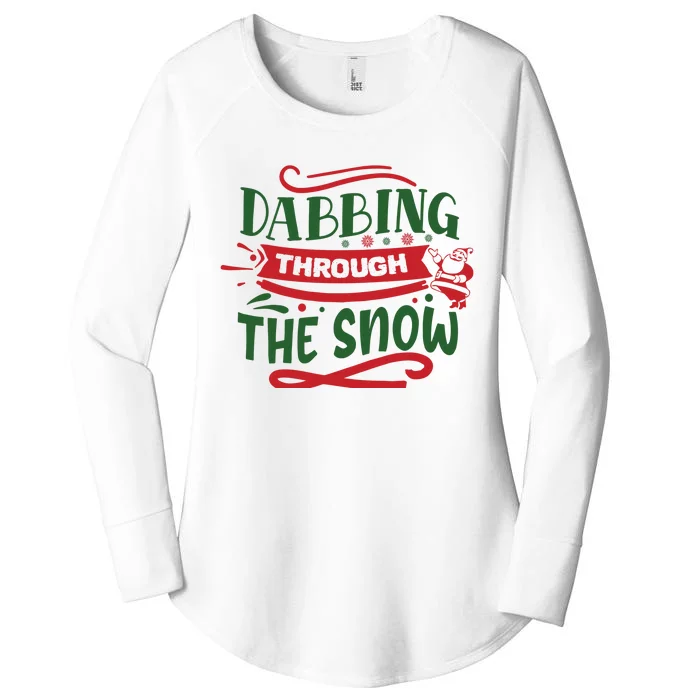 Dabbing Through The Snow Santa Claus Women's Perfect Tri Tunic Long Sleeve Shirt