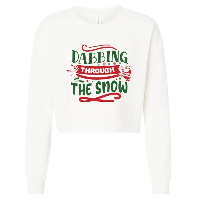 Dabbing Through The Snow Santa Claus Cropped Pullover Crew