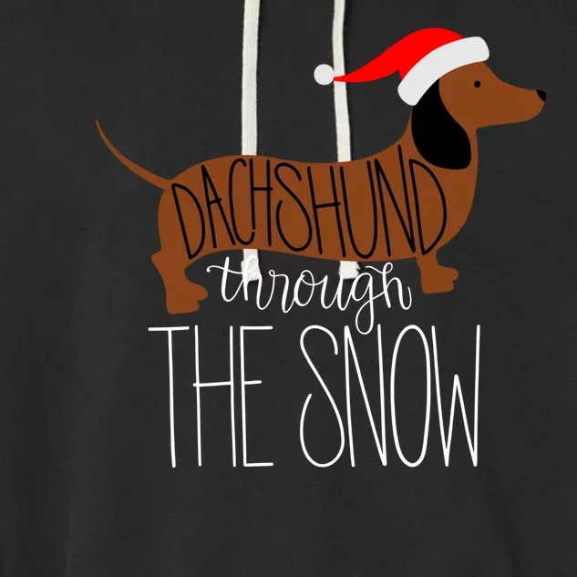 Dachshund Through The Snow Garment-Dyed Fleece Hoodie